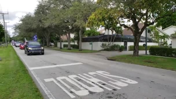 佛罗里达州迈阿密南部的特朗普汽车游行4K. — 图库视频影像