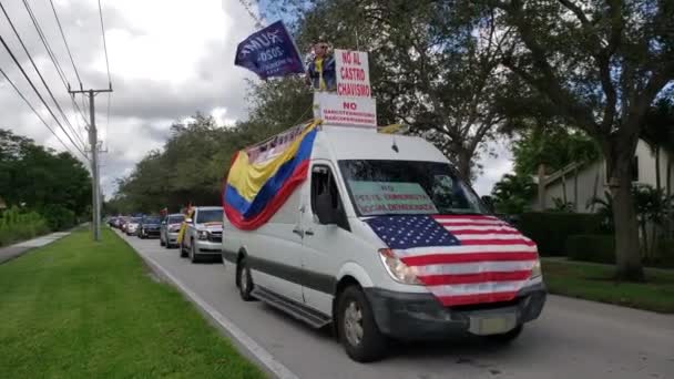 Trump Car Parade στο Νότιο Μαϊάμι, Φλόριντα 4K. — Αρχείο Βίντεο