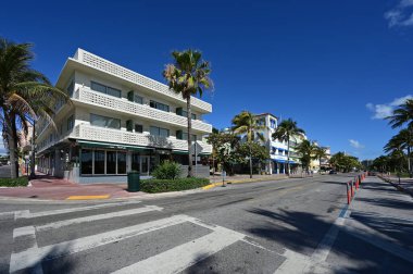 Güney Sahili, Florida 'nın boş sokakları Mart 2020' de kapalı..