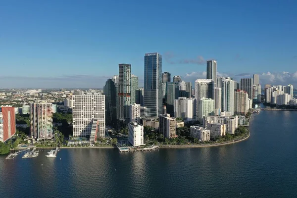 Vista aérea del horizonte de la Ciudad de Miami. — Foto de Stock