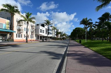 Güney Sahili, Florida 'nın boş sokakları Ağustos 2020' de kapalı..