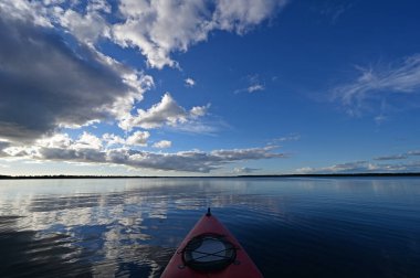 Öğleden sonra Florida Everglades Ulusal Parkı 'ndaki Coot Bay' de kayak yaparken..