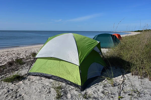 Everglades Ulusal Parkı, Florida 'daki Middle Cape Sable' da çadır kampı..