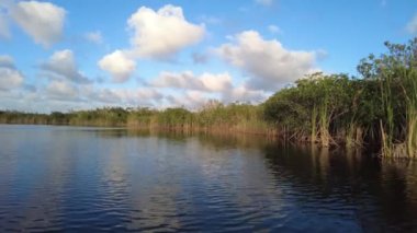 Everglades Ulusal Parkı 'nda 9 Mil Gölet Bulutu ve yansımaları.