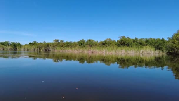 Middag kajakken op Nine Mile Pond in Everglades National Park, Florida 4K. — Stockvideo