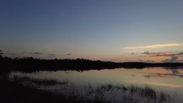 Matahari terbit di atas Nine Mile Pond di Taman Nasional Everglades, Florida 4K. — Stok Video