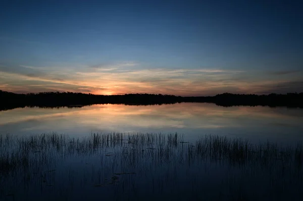 Красочный восход солнца над девятимильным прудом в Национальном парке Эверглейдс, Флорида. — стоковое фото