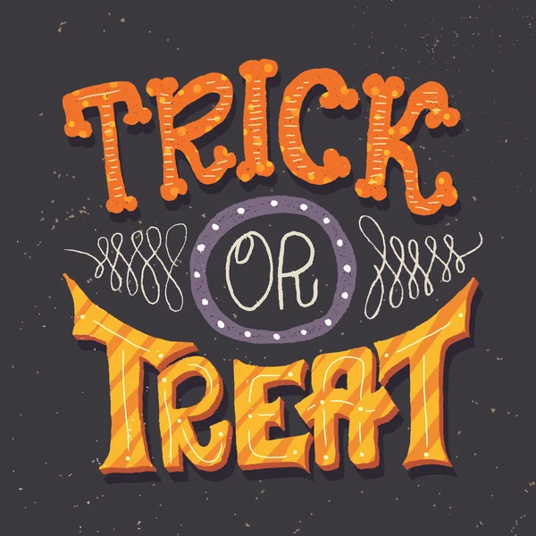 Koledu nebo vám něco ruční písmo karta pro Halloween — Stockový vektor