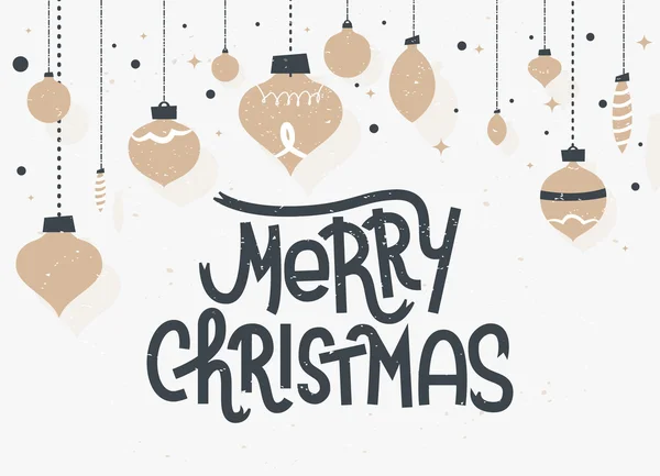 Joyeux lettrage de Noël. Carte de vœux typographique sur bac gris — Image vectorielle