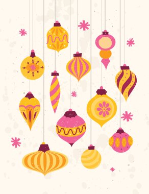 Festival retro Noel süsler 50s tarzı ayarlamak