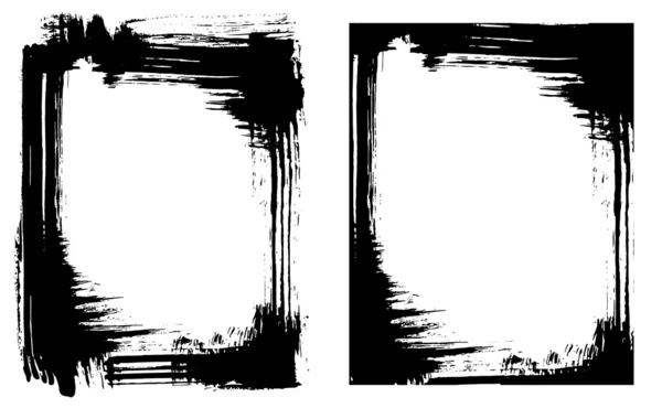 Grunge brush uitstrijkje frame (2 variaties) — Stockvector