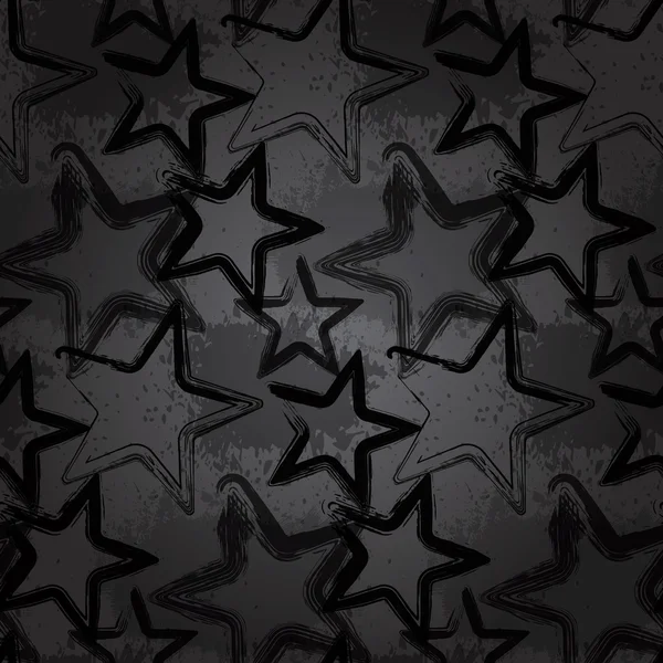 Grunge Rockstar Hintergrund, Pinsel schmieren Sterne — Stockvektor