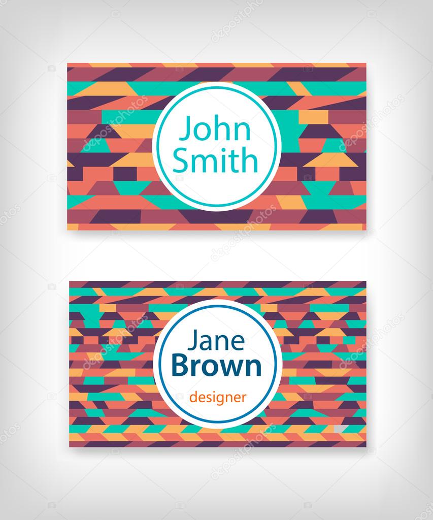 Business card design with ethnic pattern