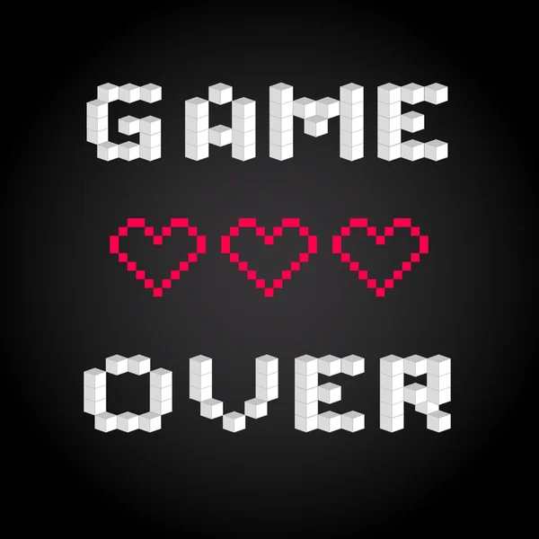 Game over screen, old school gaming poster, failure concept — Stock Vector