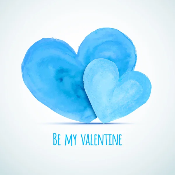 Vector aquarel harten voor homoseksueel paar Aftelkalender voor Valentijnsdag — Stockvector