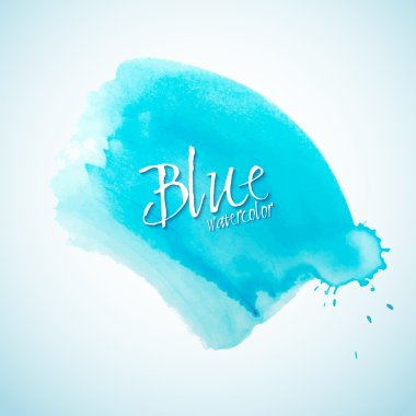 Blue watercolor splash design element clipart