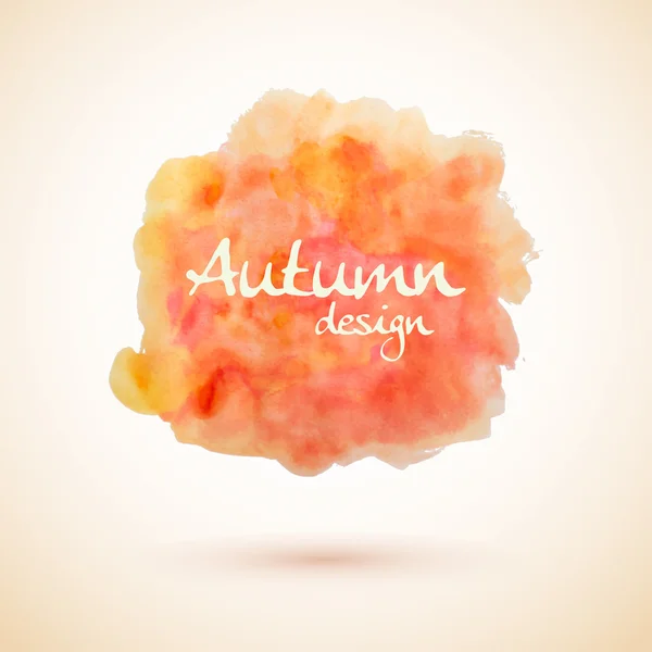 Orange Aquarell-Splash-Element für herbstliche Designs — Stockvektor