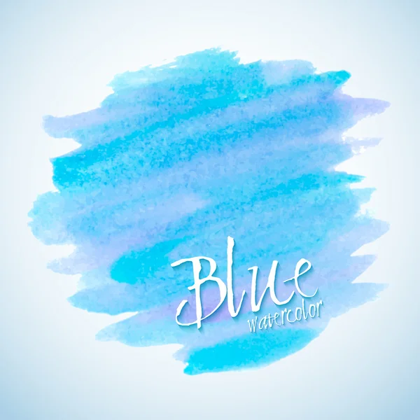 Blauwe aquarel vlek ontwerpelement — Stockvector