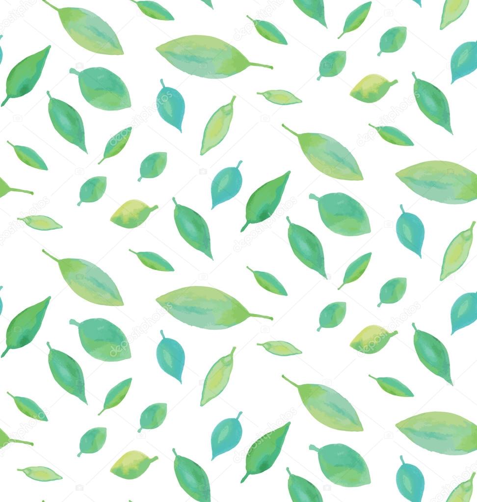 Seamless watercolor leaf pattern