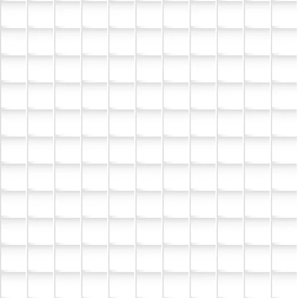Naadloze witte vierkanten patroon, abstracte 3d vector achtergrond — Stockvector