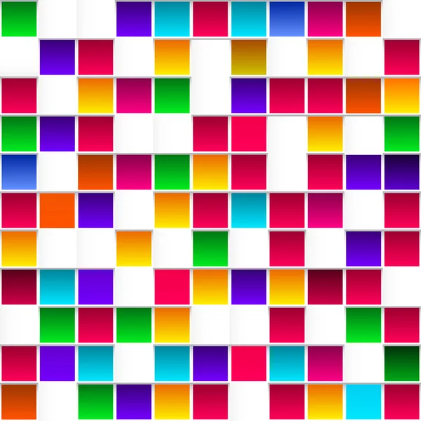 Colorful childish rainbow colored squares, seamless vector patte — Stock Vector