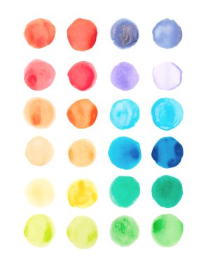 Watercolor paints palette, vector illustration clipart