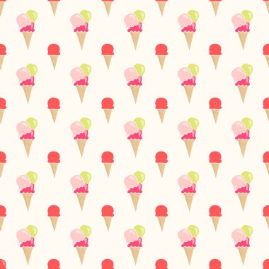 Renkli düz stil dondurma sorunsuz vektör desen 