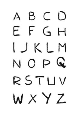 El fırça okşadı alfabe sembolleri, grunge hat yazılı