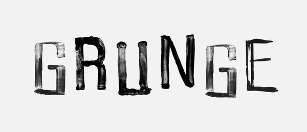 La palabra "GRUNGE", pincel grunge escrito a mano con letras acariciadas — Vector de stock