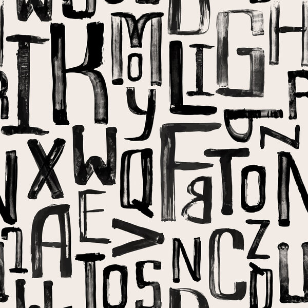 Бесшовный винтажный стиль, неровные гранжевые буквы случайных
 