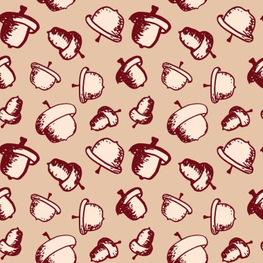 Sorunsuz vektör meşe palamudu desen