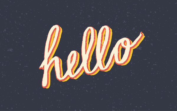 Custom stylized vintage Hello lettering