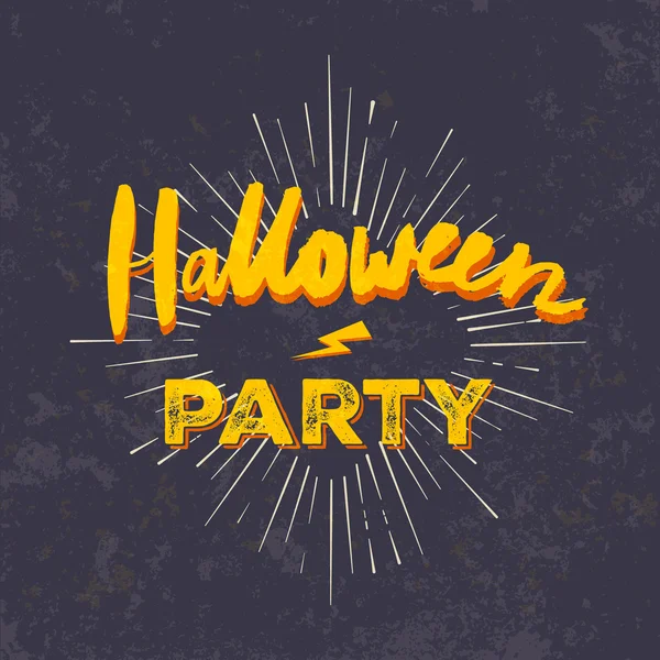 Halloween party pozvánka, grunge halloween nápisy — Stockový vektor