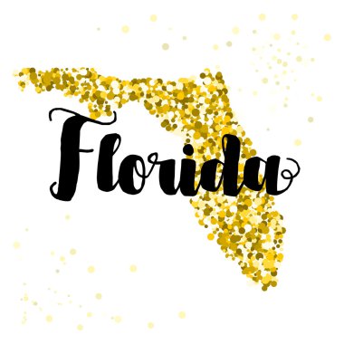 Florida eyaletinde altın glitter çizim modern