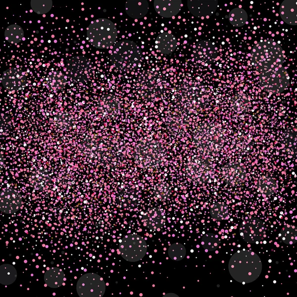 Paillettes violet brillant sur fond noir — Image vectorielle