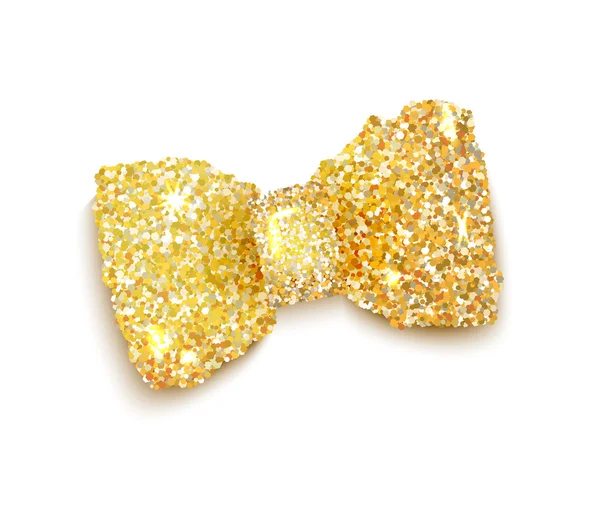 Gouden mousserende glitter ingericht boog, trendy mode-accessoire — Stockvector