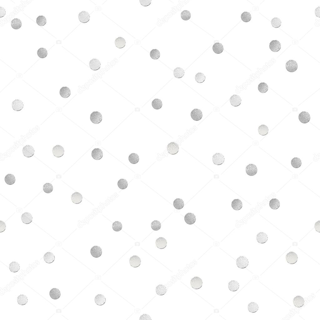 Seamless shiny silver  glitter polka dot  pattern