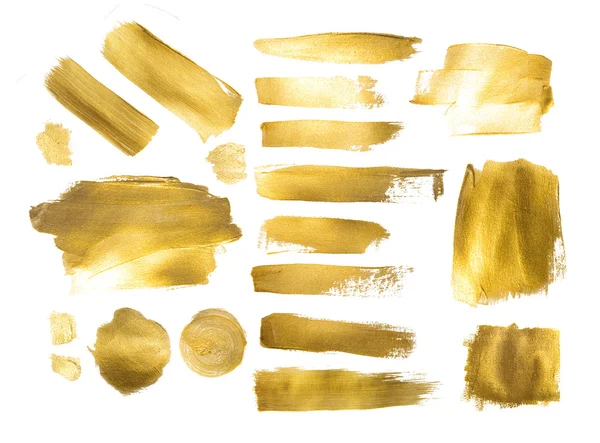 Kolekce zlatých malovat tahy udělat pozadí vaši — Stock fotografie