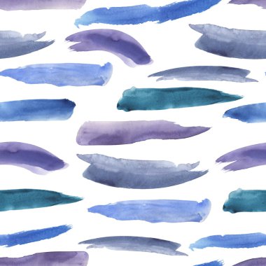 Suluboya Mavi Fırça Vuruşları Kusursuz Desen, Soyut arkaplan