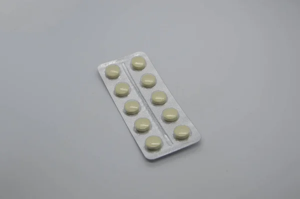 Medical Pills Blister White Background — Stock Photo, Image