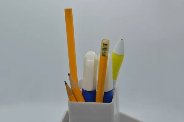 Stationery Painting Sketching White Background — Stock Photo, Image