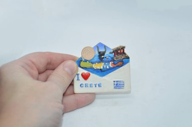 KIEV, UKRAINE - 8 Ocak 2021: Bölge mıknatıslarının hatıra turizm sembolleri