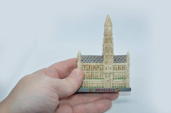 KIEV, UKRAINE - JANUARY 8, 2021: Souvenir tourist symbols of in the area magnets