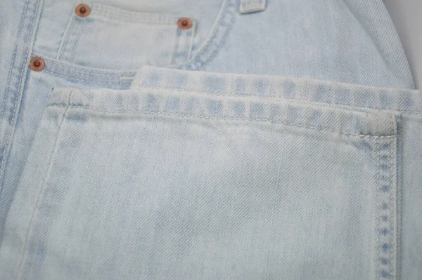 Jeans Tecido Para Usar Pés — Fotografia de Stock