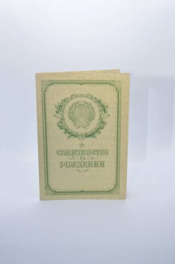 SSCB 'deki birinin doğum belgesi.