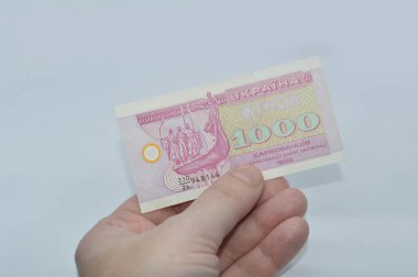 Kağıt eski banknotlar Ukrayna Bankası 'nın para kuponları