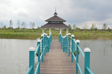 Lale bahçesinde peyzaj.