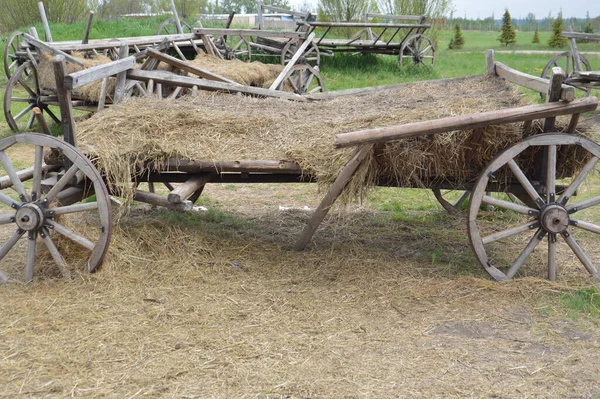 Old Wooden Cart Transporting Goods Agriculture — Stock Photo, Image