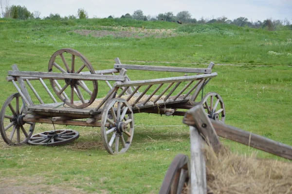 Old Wooden Cart Transporting Goods Agriculture — Stock Photo, Image