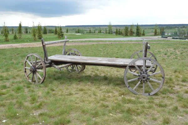 Old Wooden Cart Transporting Goods Agriculture — Stock Photo, Image